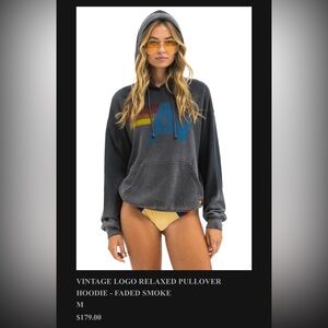 Vintagee logo relaxed pullover hoodie NWT